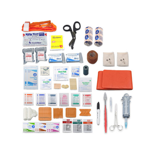 Components included within the WHACK Classic Premium First Aid Kit for emergency care.