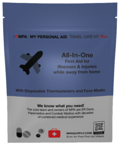 Travel first aid mini kit in mylar pouch by mPA.