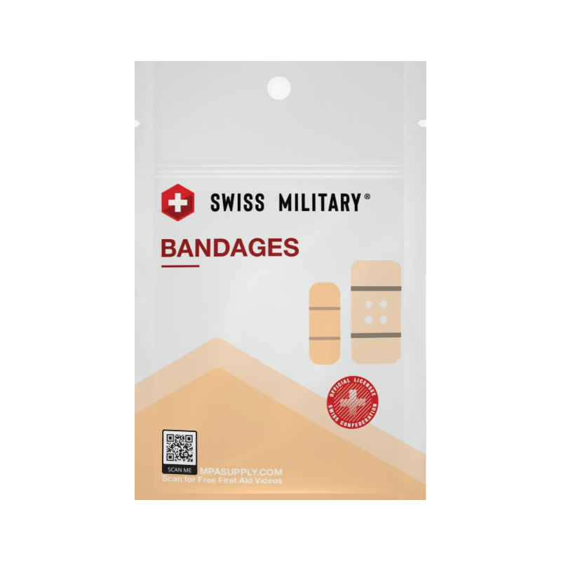 front of packaging for swiss military brands bandage mini kit